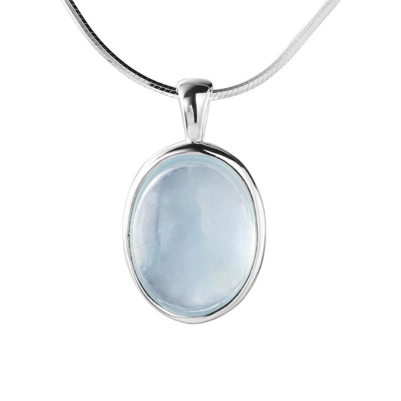 Natural Aquamarine Moonstone Women's Necklace