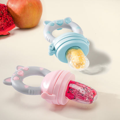 Baby Teether Fruit And Vegetable Bite Bag Food Eating Fruit Molar Stick Baby Food Supplement Bite Bag With M Mouthpiece
