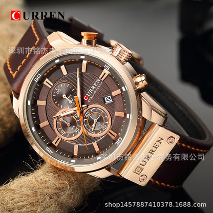 CURREN 8291 Men's Waterproof Quartz Watch Men's Watch Multifunctional Men's Sports And Leisure Watch