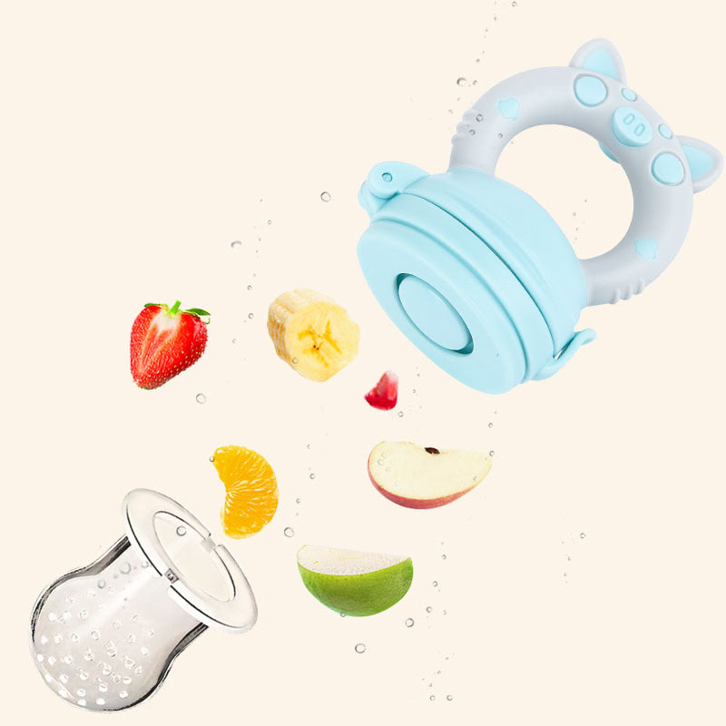 Baby Teether Fruit And Vegetable Bite Bag Food Eating Fruit Molar Stick Baby Food Supplement Bite Bag With M Mouthpiece