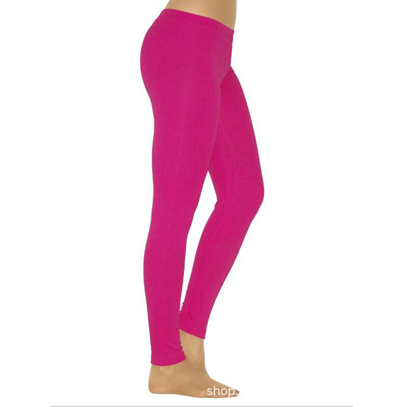 Women's Solid Color Leggings Elastic Pants Leggings
