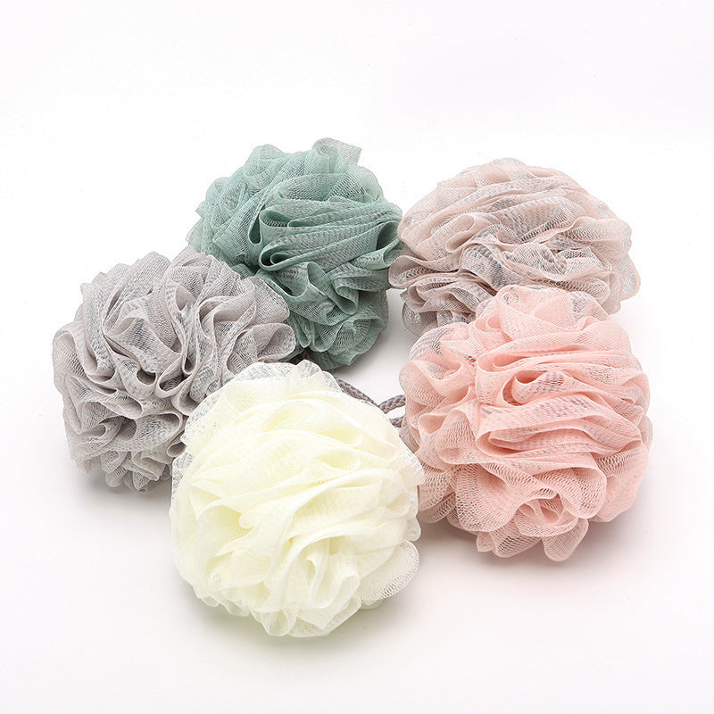 50g Plain Bath Ball Soft Bath Flower Large Bath Bath Ball Solid Color Bubble Net Back Rubbing Back Ball