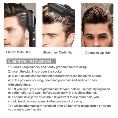 Amazon New Multifunctional Men's Personal Care Straight Hair Comb Hair Style Comb Beard Styling Comb