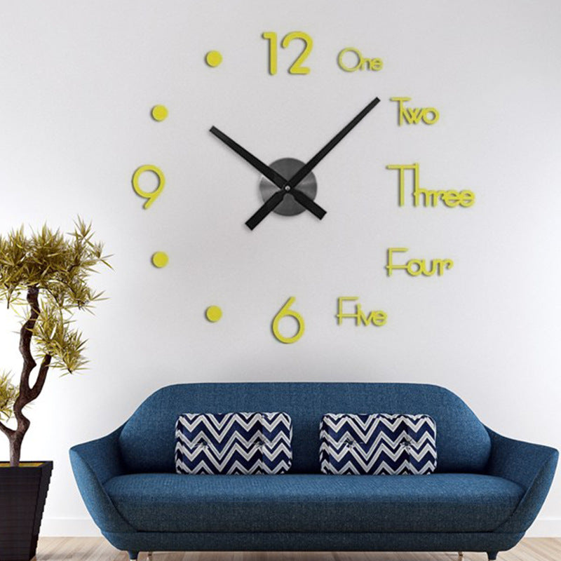 Creative Diy Acrylic Clock 3D Personality Home Decoration Wall Stickers Wall Clock