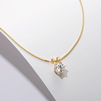 AINUOSHI Classic Six Claw Moissanite Necklace Women D Color 1 Carat 925 Silver Platinum Plated Moissanite Pendant Necklace
