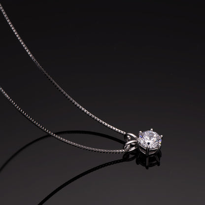 AINUOSHI Classic Six Claw Moissanite Necklace Women D Color 1 Carat 925 Silver Platinum Plated Moissanite Pendant Necklace