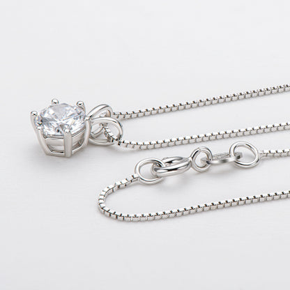 AINUOSHI Classic Six Claw Moissanite Necklace Women D Color 1 Carat 925 Silver Platinum Plated Moissanite Pendant Necklace