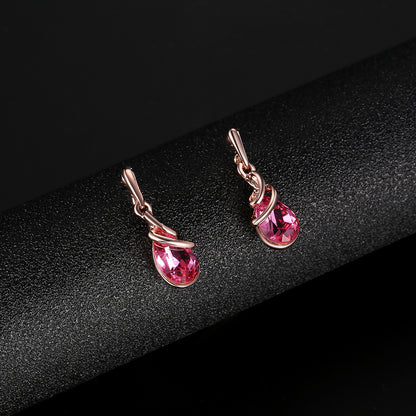 Alloy Gem Jewelry Set New Necklace Earrings Two-piece