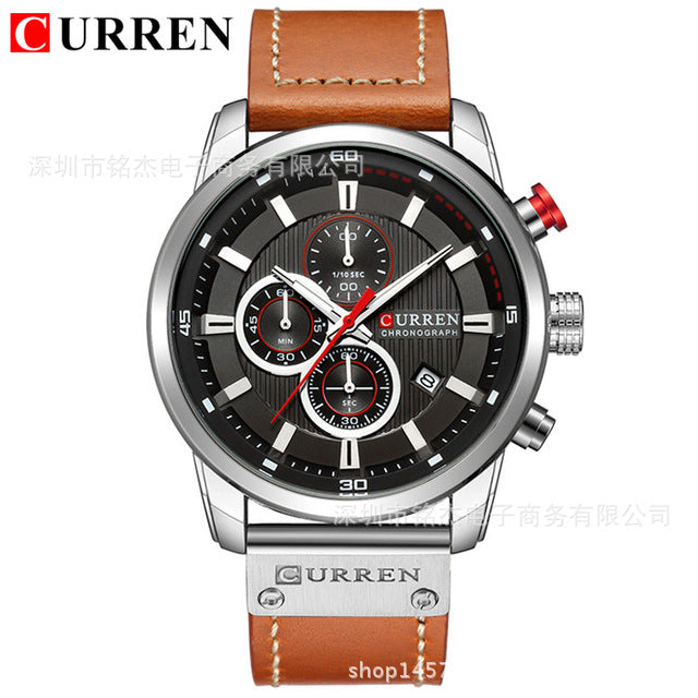 CURREN 8291 Men's Waterproof Quartz Watch Men's Watch Multifunctional Men's Sports And Leisure Watch