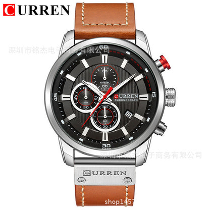 CURREN 8291 Men's Waterproof Quartz Watch Men's Watch Multifunctional Men's Sports And Leisure Watch