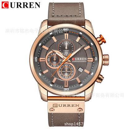 CURREN 8291 Men's Waterproof Quartz Watch Men's Watch Multifunctional Men's Sports And Leisure Watch