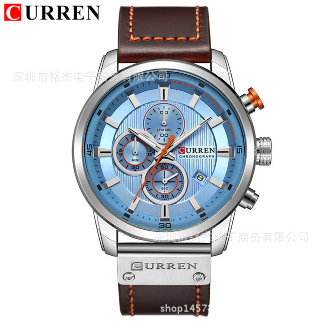 CURREN 8291 Men's Waterproof Quartz Watch Men's Watch Multifunctional Men's Sports And Leisure Watch