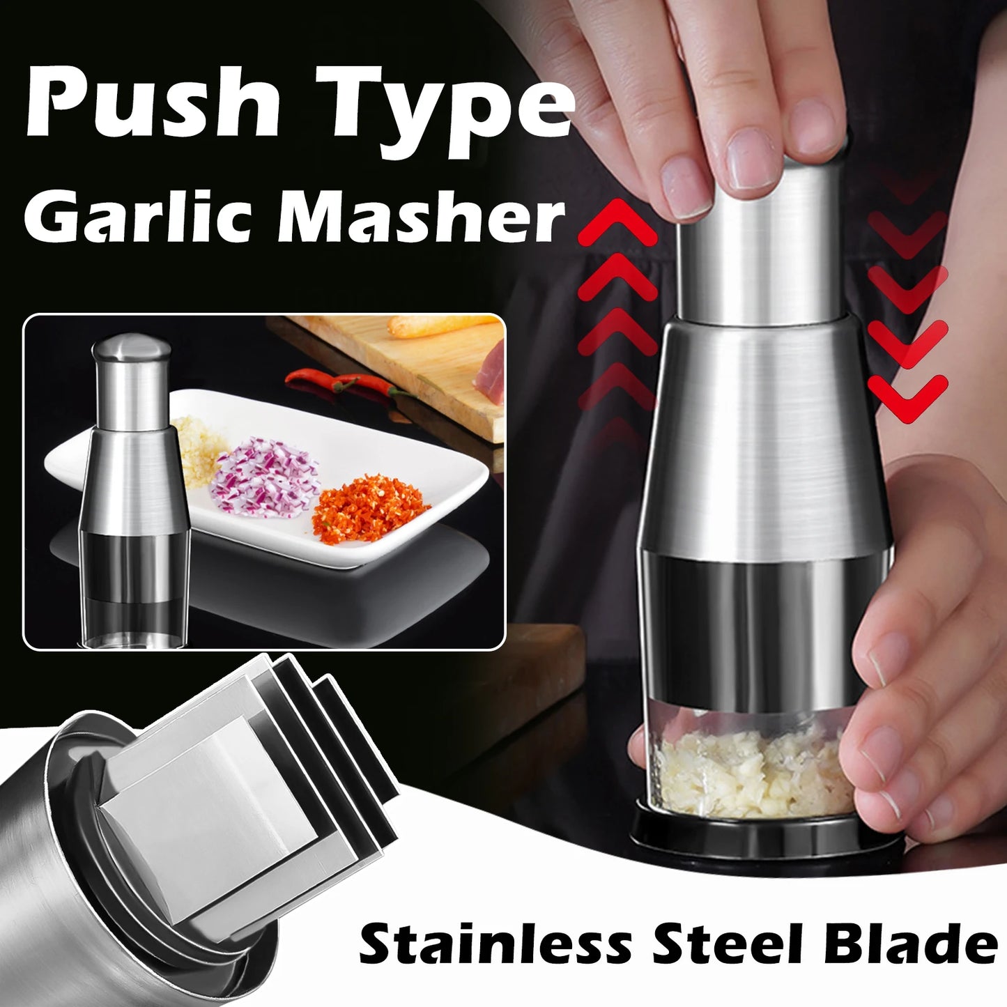 Manual Onion Chopper Garlic Crusher Pressing Handheld Food Chopper Slicer Dicer Mixer Kitchen Vegetable Slicer Peeler Tools| |   - AliExpress