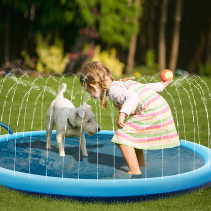 Factory Spot Pvc Pet Water Spray Mat Thickened Pvc Pet Non-slip Mat Outdoor Dog Kids Sprinkler Mat Folding