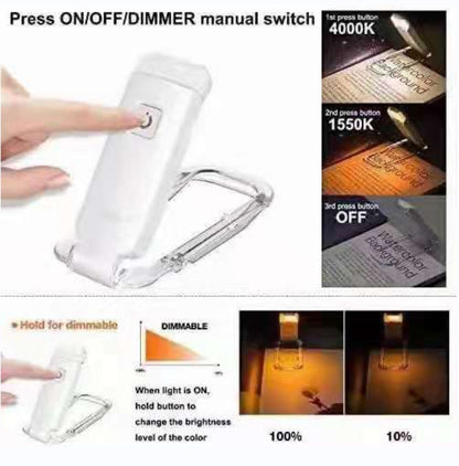 USB Clip Book Light Folding Book Clip Light Simple Portable Reading Light Reading Small Book Light Student Night Reading Clip Book Light