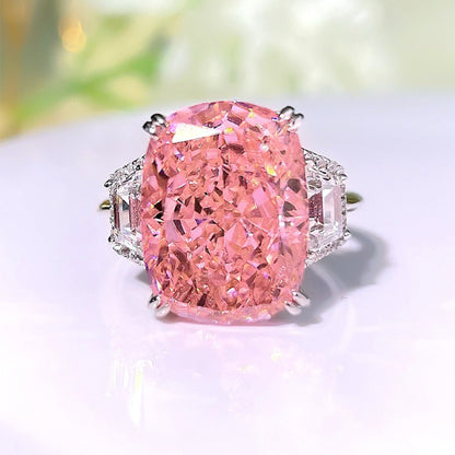 Fairy Ladies Jewelry 2023 New 925 Silver High Carbon Diamond Ring 11*15 Diamond Powder Luxury European And American Wind Live Explosions