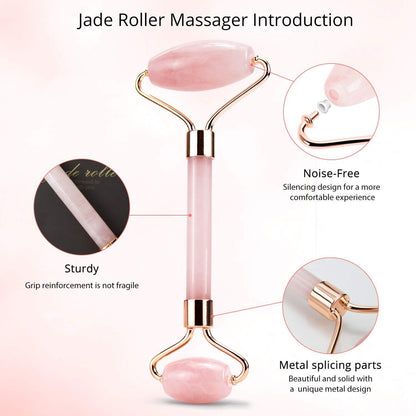 Jade Roller &amp;amp;amp;amp; Gua Sha Jade Roller Facial Massage Lifting Firming Scraping Set