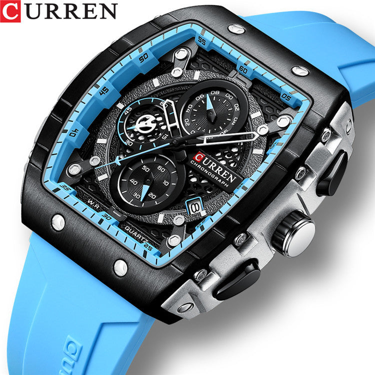 CURREN/Carrian New 8442 Six-pin Chronograph Men's Watch Fashion Multi-function Watch