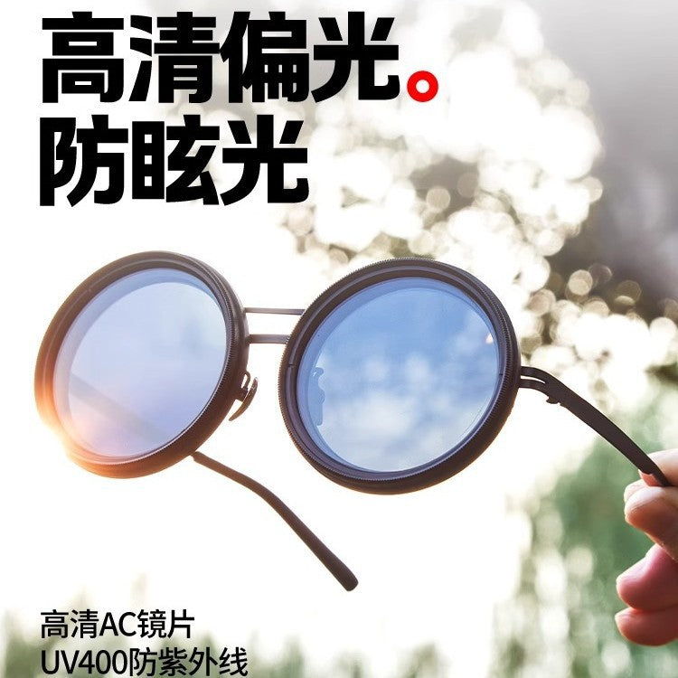 Handmade ND9 Adjustable Dimming Sunglasses Fishing Filter Glasses UV Anti-ultraviolet Personalized Polarized Sunglasses