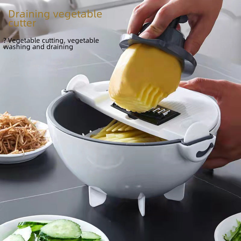 Kitchen Fruit And Vegetable Shredder Multi-function Grater Draining Basket Household Lazy Shredder Vegetable Cutter
