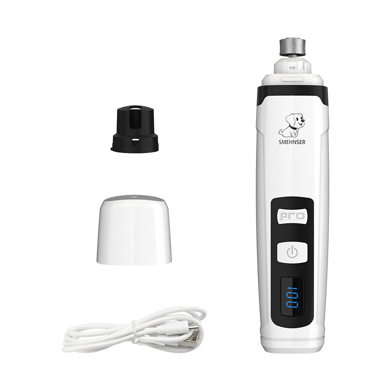 Cross-border Special Supply Electric Dog Nail Clipper LCD Screen Cat Manicure Device Claw Grinder Rechargeable Pet Nail Grinder