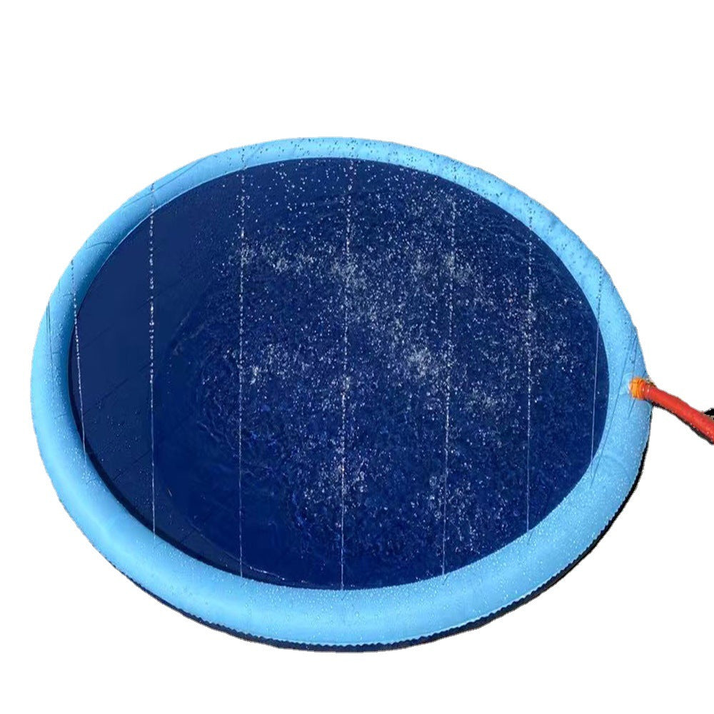 Factory Spot Pvc Pet Water Spray Mat Thickened Pvc Pet Non-slip Mat Outdoor Dog Kids Sprinkler Mat Folding