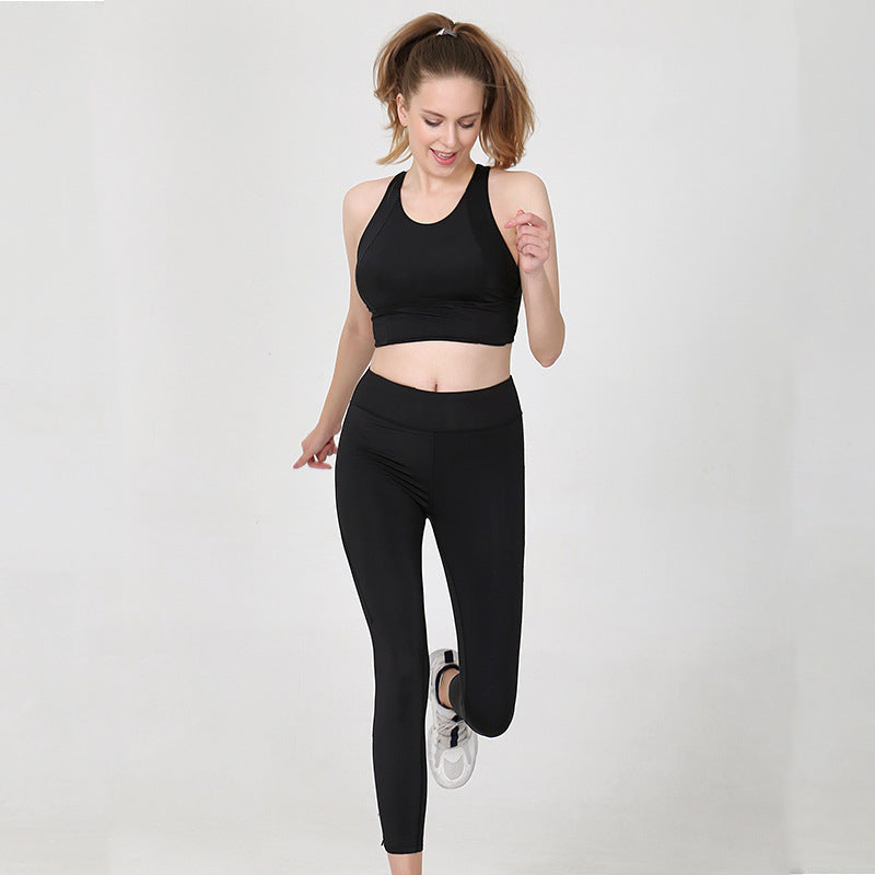 New Spring Yoga Pants Women's Hip-lifting Sports Fitness Wear Slimming Tight High Waist Foot Cropped Pants