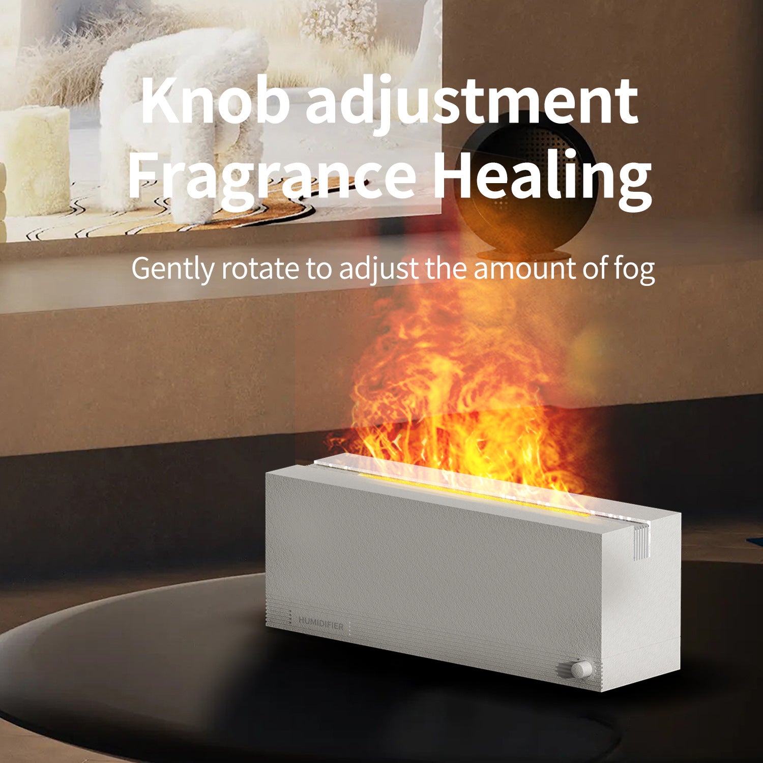 Cross-border New Colorful Flame Aromatherapy Machine Home Bedroom Volcanic Atmosphere Light Essential Oil Diffuser Air Humidifier
