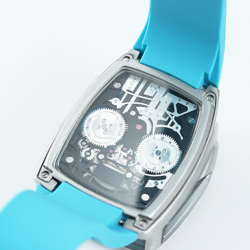 Engine 16-cylinder Engine Multi-function Watch Men's Celestial Tourbillon Automatic Silicone Strap Mechanical Watch