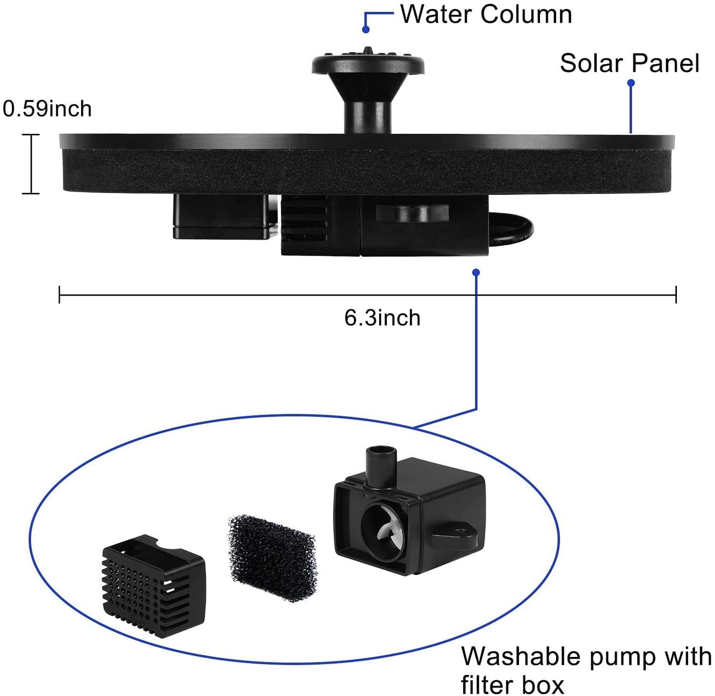 Solar Fountain Fountain Bird Bath Fountain Floating Fountain Outdoor Pool Decorative Fountain