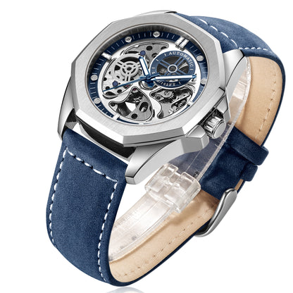 Korean Version Fashion Leather Watch Waterproof Mechanical Watch Men's Men's Casual Personality Men's Watch Mechanical Watch