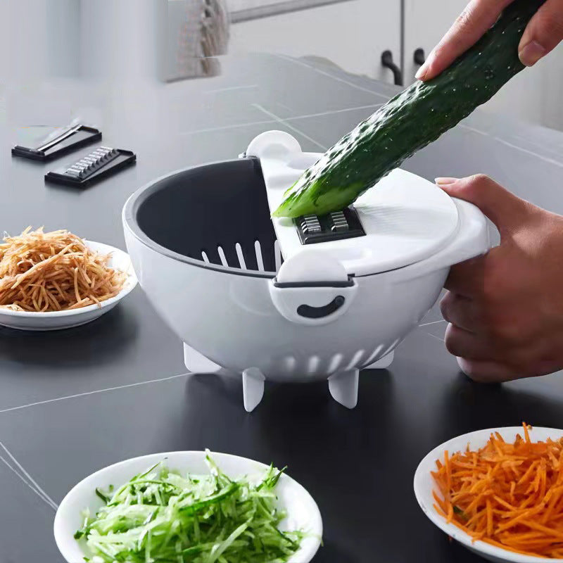 Kitchen Fruit And Vegetable Shredder Multi-function Grater Draining Basket Household Lazy Shredder Vegetable Cutter
