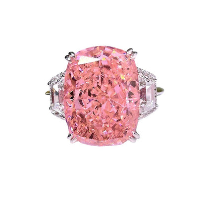 Fairy Ladies Jewelry 2023 New 925 Silver High Carbon Diamond Ring 11*15 Diamond Powder Luxury European And American Wind Live Explosions
