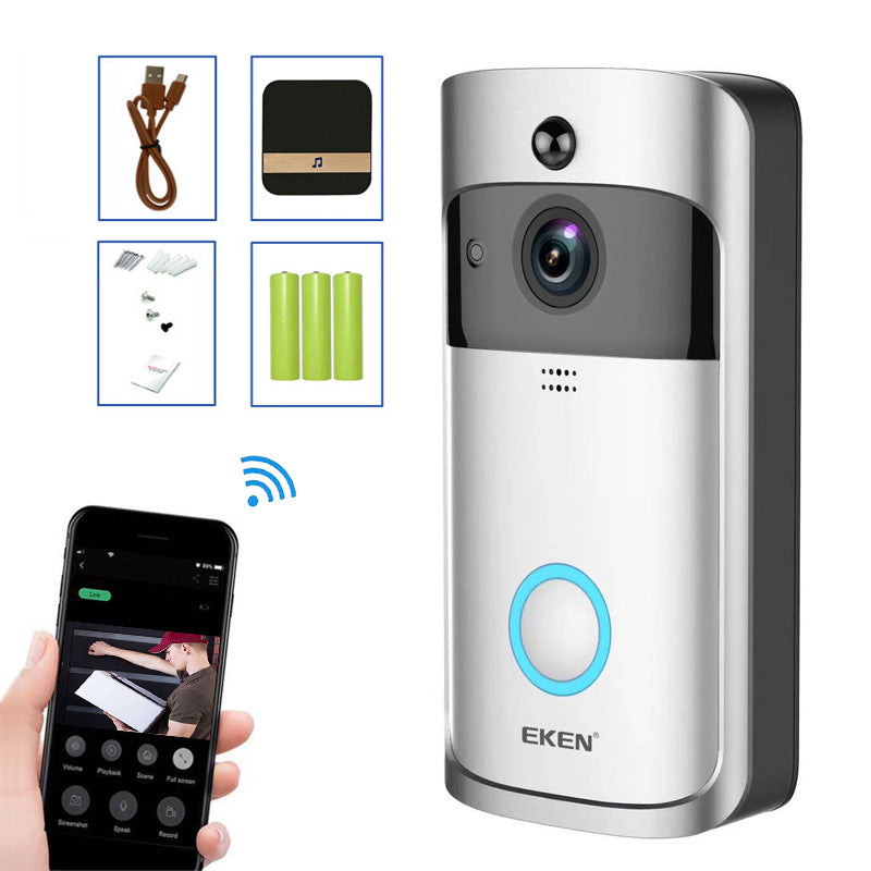 V5 Smart WIFI Visual Doorbell Home Smart Electronic Cat Eye HD Wireless Video Doorbell Housekeeping Artifact