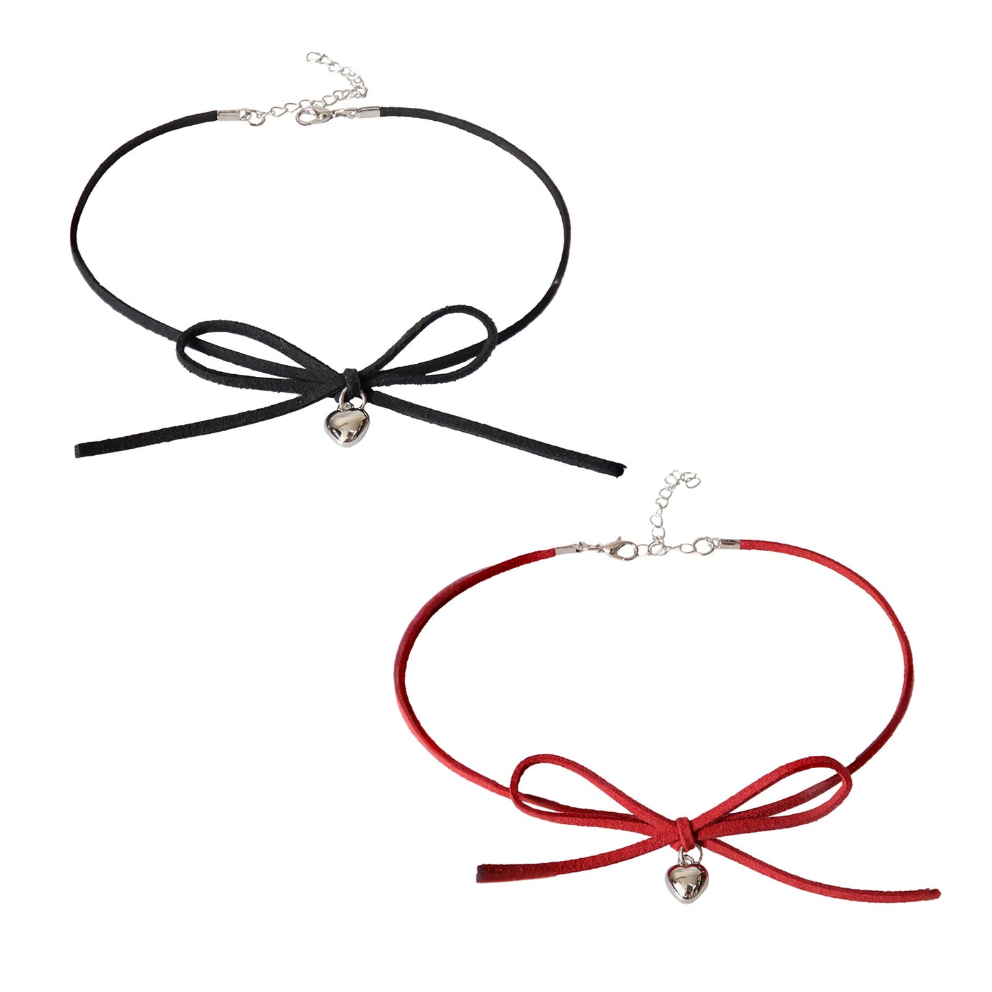 Spring And Summer Sweet Cool Style Jewelry Bow Silver Small Love Necklace Pure Desire Style Clavicle Chain Choker Collar Necklace Chain