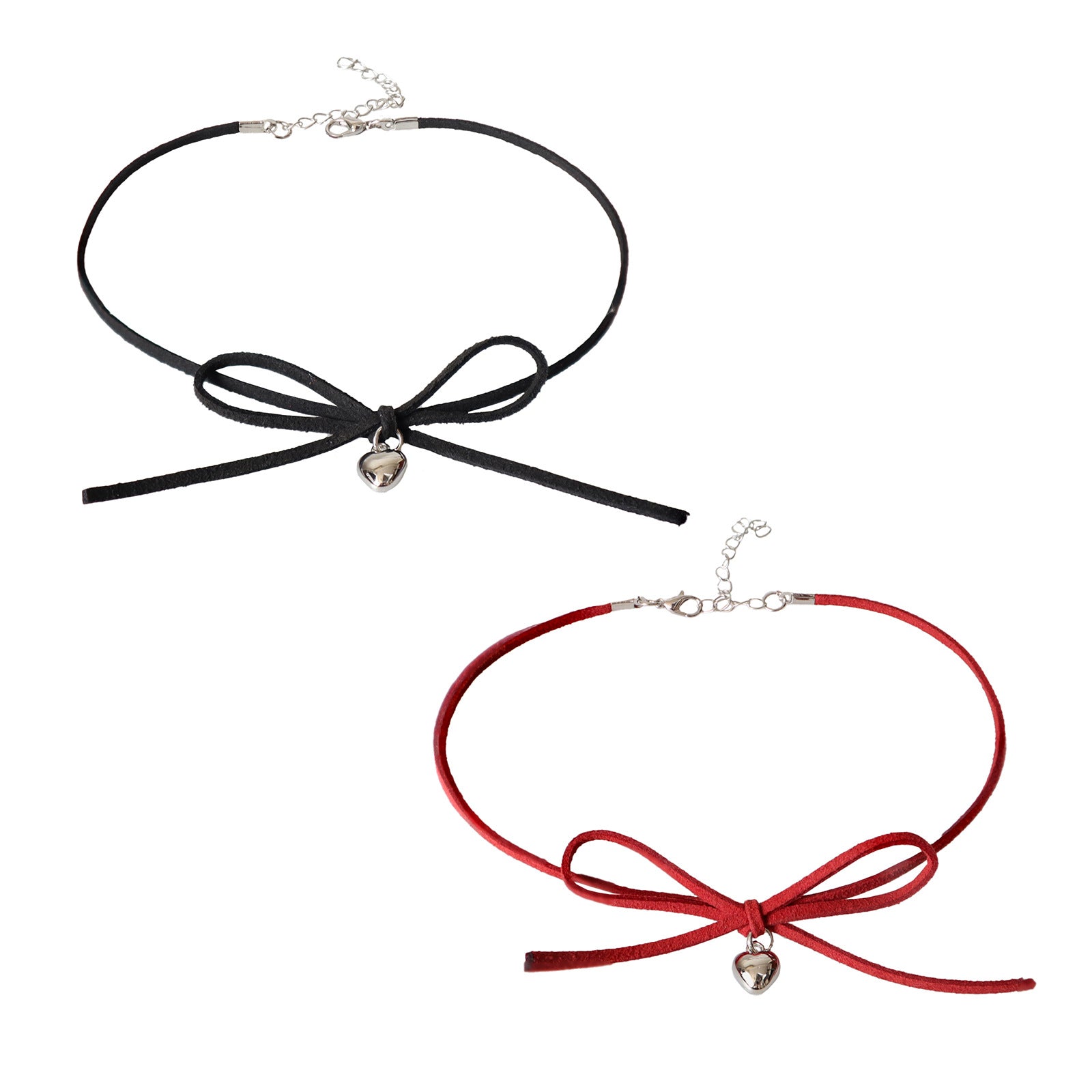 Spring And Summer Sweet Cool Style Jewelry Bow Silver Small Love Necklace Pure Desire Style Clavicle Chain Choker Collar Necklace Chain