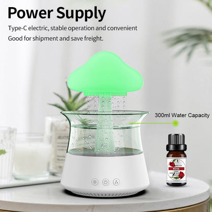 Clouds Humidifier Raindrops Colorful Night Light Rain Humidification Aromatherapy Machine Essential Oil Aromatherapy Humidifier