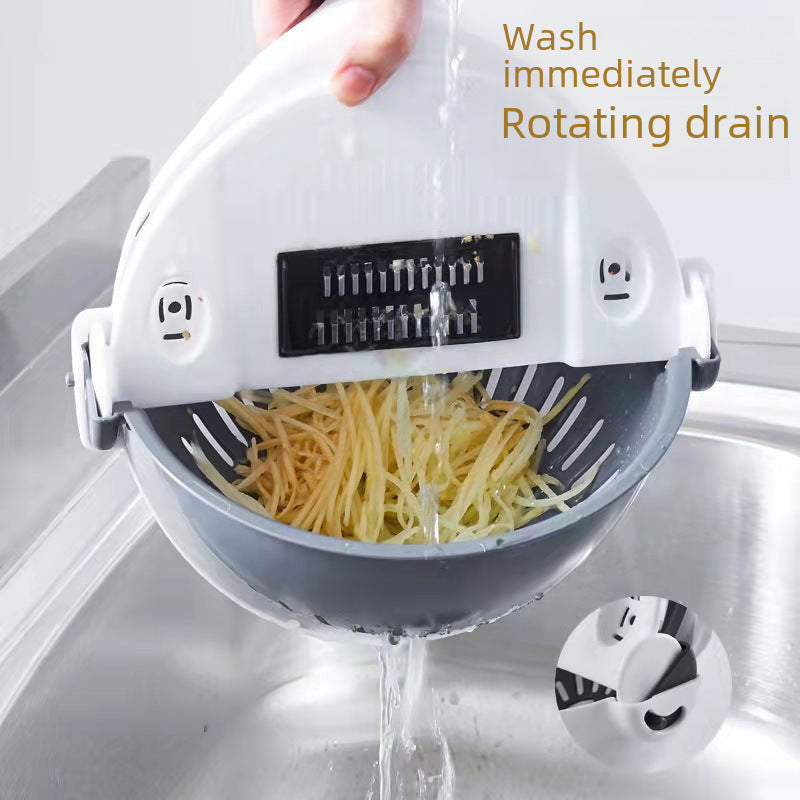 Kitchen Fruit And Vegetable Shredder Multi-function Grater Draining Basket Household Lazy Shredder Vegetable Cutter