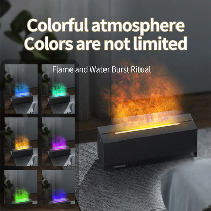 Cross-border New Colorful Flame Aromatherapy Machine Home Bedroom Volcanic Atmosphere Light Essential Oil Diffuser Air Humidifier
