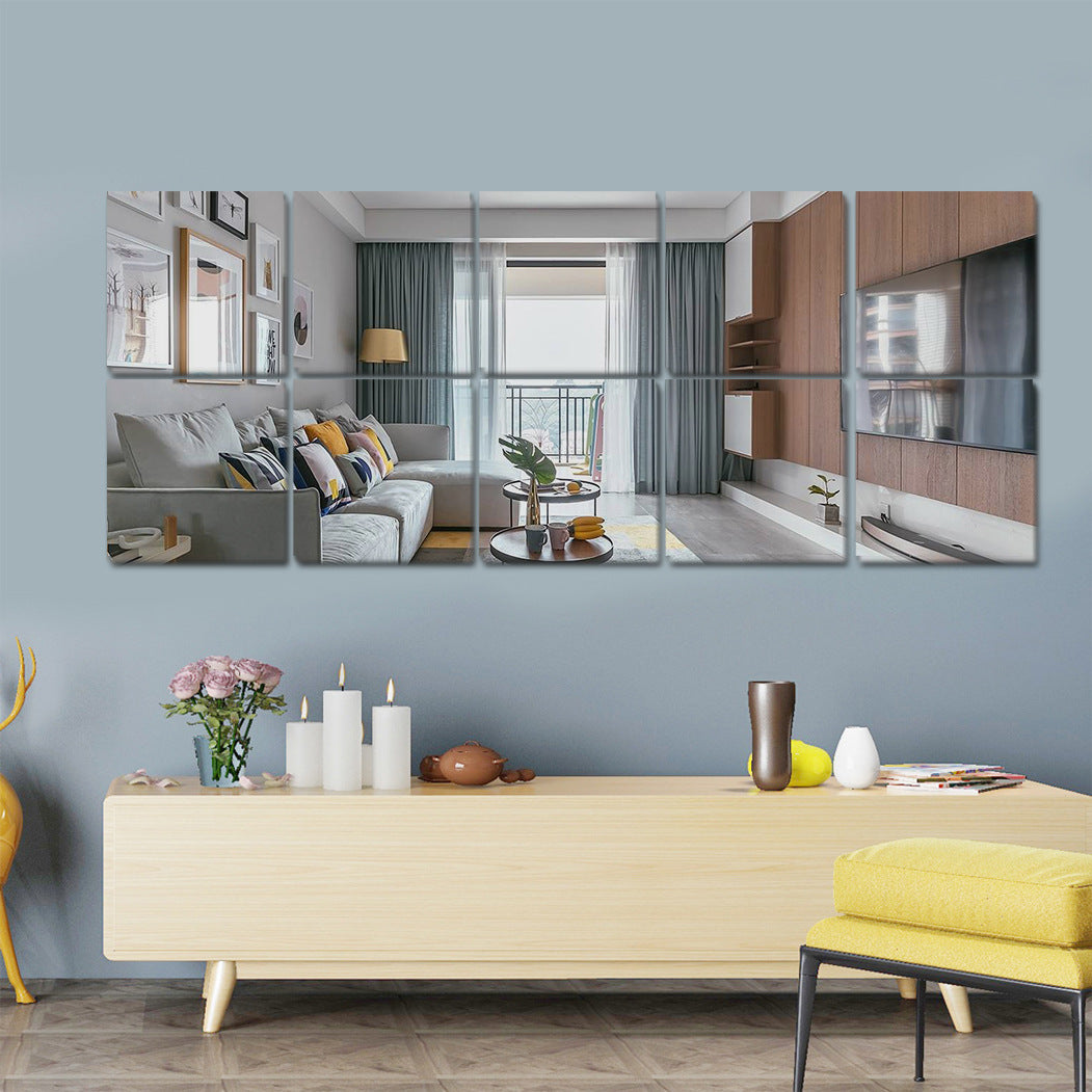 Square Acrylic Mirror Wall Sticker