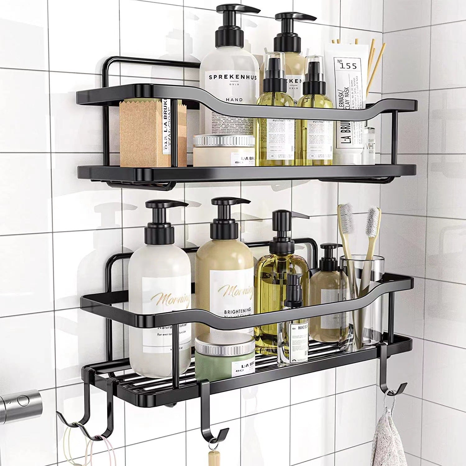 Iron Art Punch-free Toilet Rack Soap Rack Home Kitchen Seasoning Bottle Storage Rack Bathroom Rack