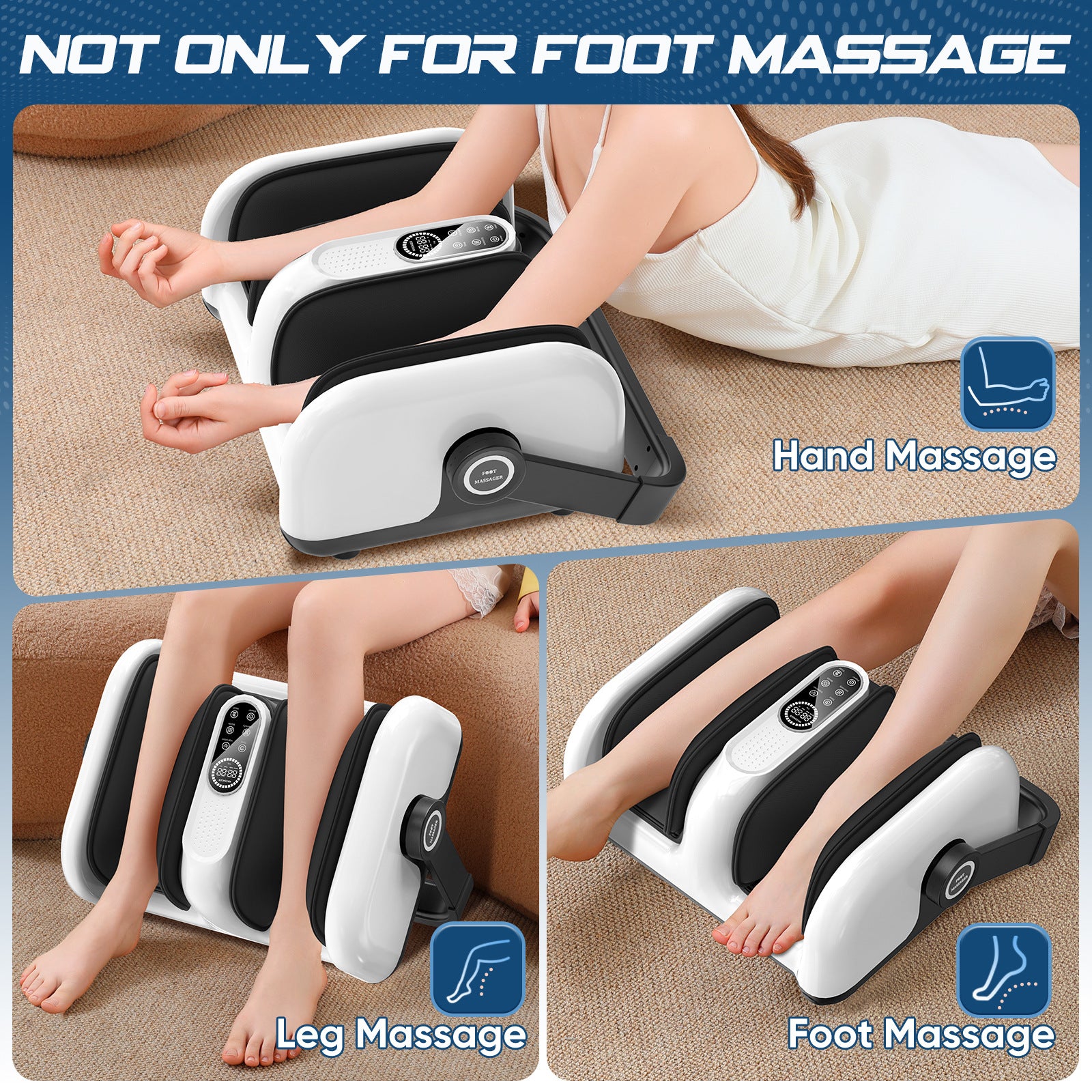 Fully Automatic Leg Massager Calf Instrument Foot Massager Multi-function Kneading Roller Foot Massage Machine Hot Compress