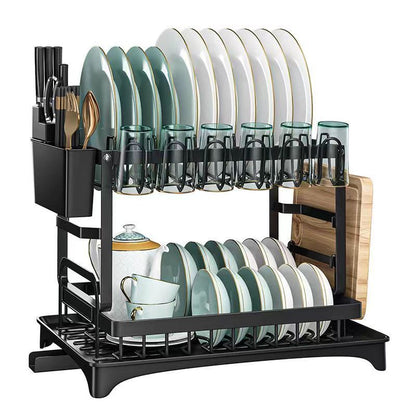 Kitchen Drain Rack Bowl And Dish Rack Bowl And Dish Storage Rack Household Bowl And Chopsticks Knife And Forks Storage Rack Table Top Drying Bowl Shelf