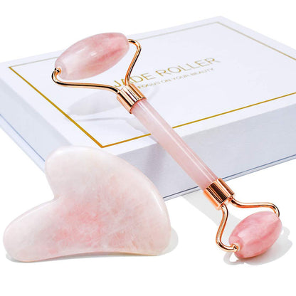 Jade Roller &amp;amp;amp;amp; Gua Sha Jade Roller Facial Massage Lifting Firming Scraping Set
