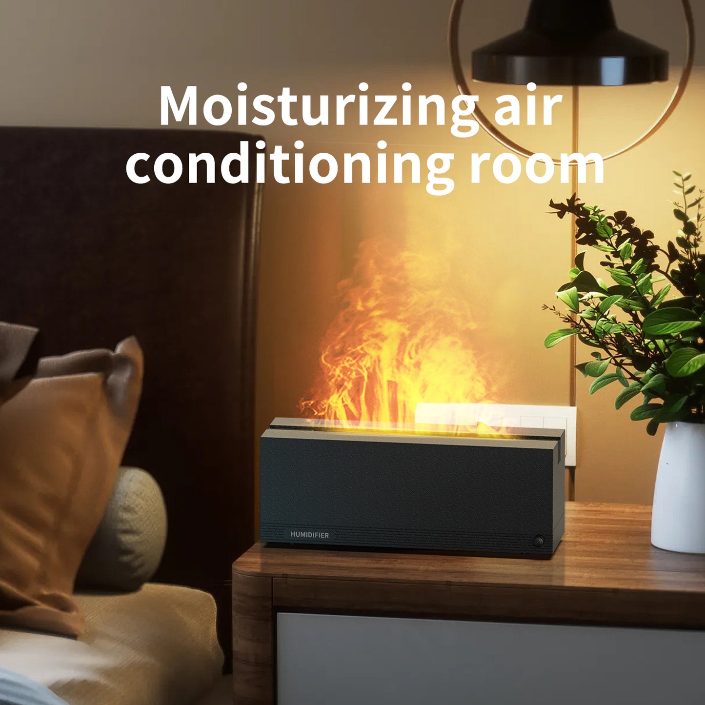 Cross-border New Colorful Flame Aromatherapy Machine Home Bedroom Volcanic Atmosphere Light Essential Oil Diffuser Air Humidifier