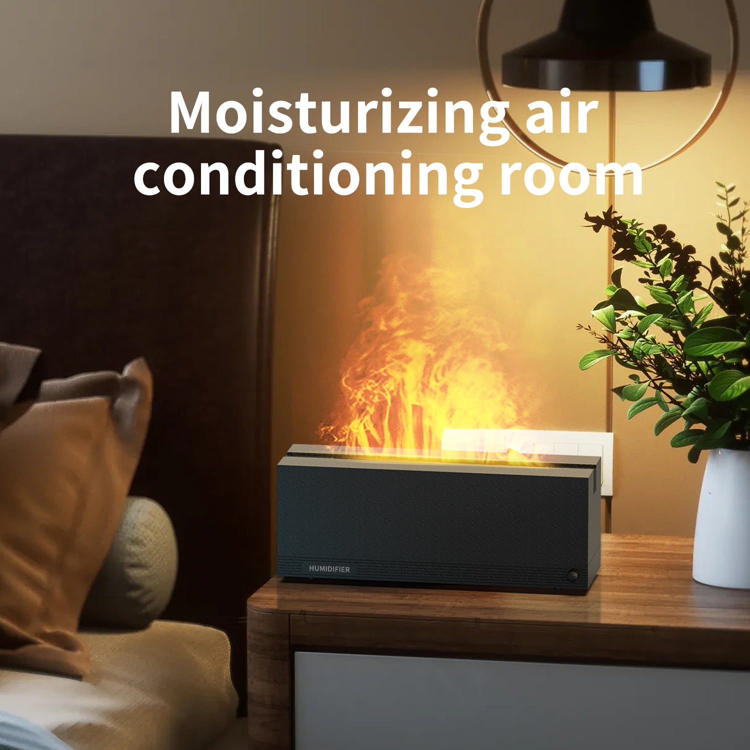Cross-border New Colorful Flame Aromatherapy Machine Home Bedroom Volcanic Atmosphere Light Essential Oil Diffuser Air Humidifier