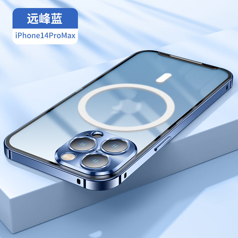 Mobile Phone Case Magnetic Suction Mobile Phone Case IPhone14ProMax Metal Mobile Phone Case Lens Protection