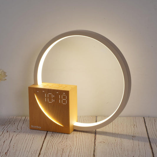 AJ300 White Noise Desk Lamp Alarm Clock 10W Charger Touch Night Light Wake-up Light Reading Eye Protection Bedside Lamp