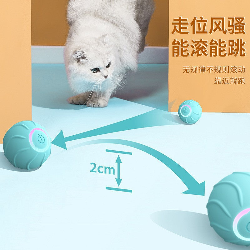 Luminous Cat Toy Smart Rolling Ball Pet Cat Interactive Toy Self-Hi Fun Cat Toy Bouncing Ball Bouncing Ball