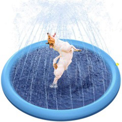 Factory Spot Pvc Pet Water Spray Mat Thickened Pvc Pet Non-slip Mat Outdoor Dog Kids Sprinkler Mat Folding